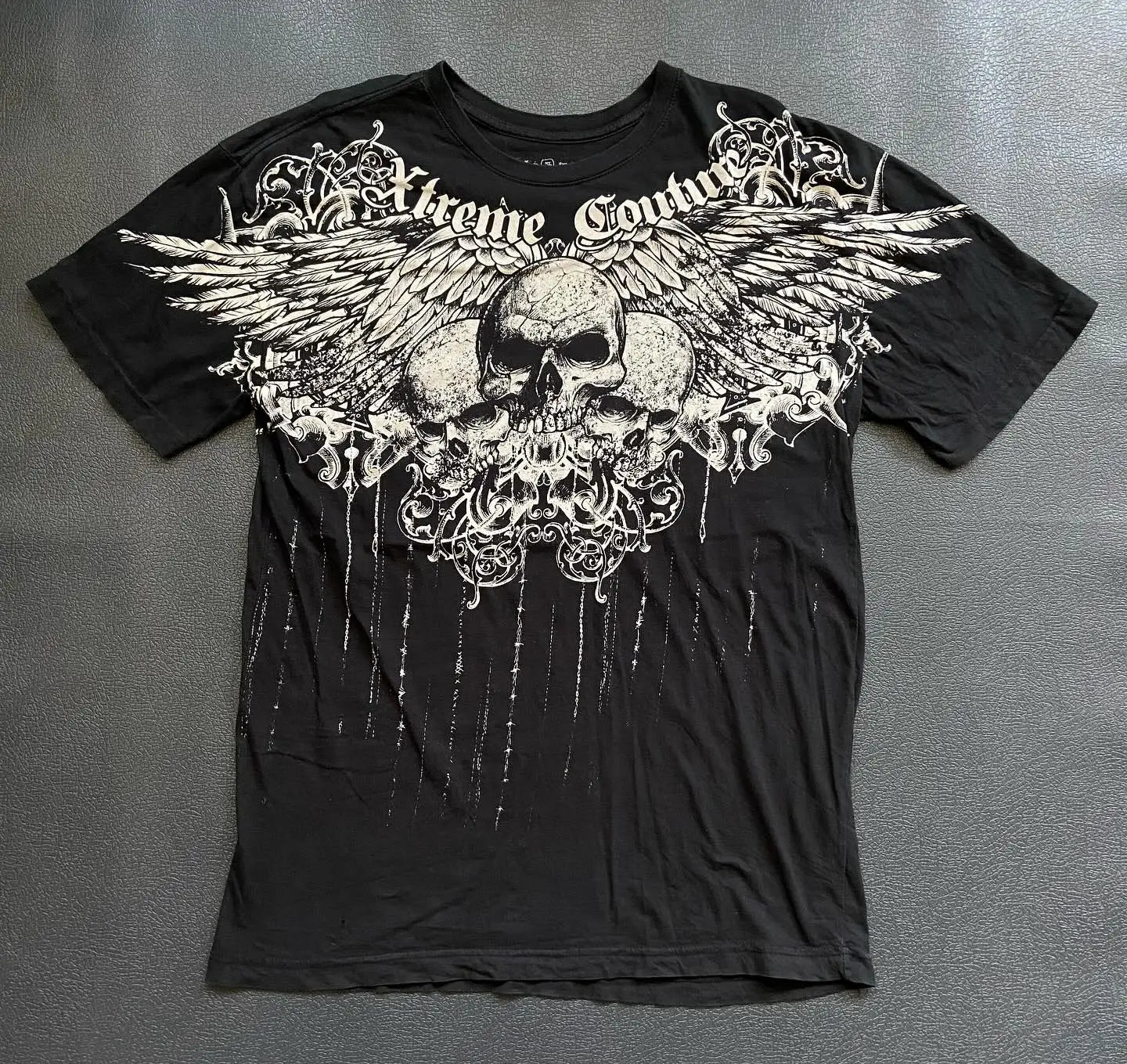 Cheap T-shirt Jerseys Xtreme Couture Short Sleeves Man Y2K Full Sleeve Skull Printing Retro Darkly Style T Shirts Fashion Pure Cotton Tops