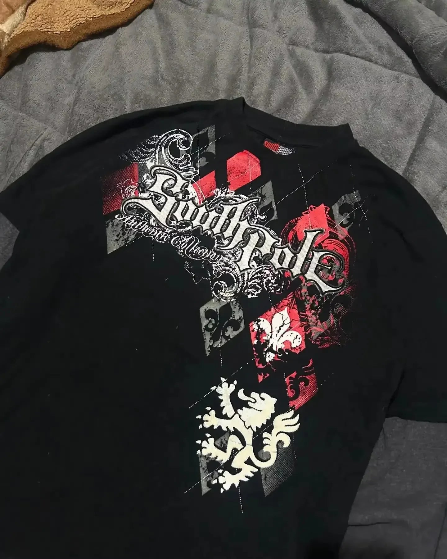 Cheap T-shirt Jerseys South pole High Street men Short Sleeve Y2K Graphic Print Oversized T Shirt Harajuku Gothic Round Neck Cotton Short Sleeve Tops