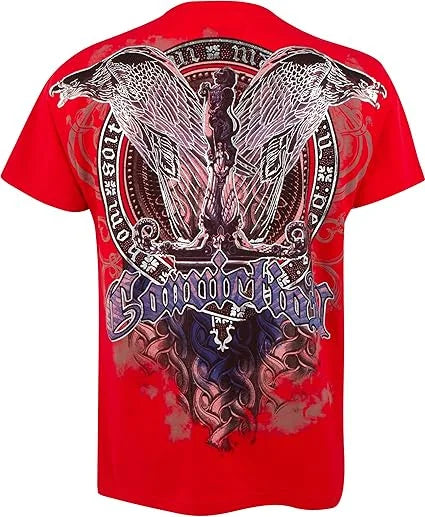 Cheap T-shirt Jerseys Red Southpole Graffiti T-Shirt Mens Urban Streetwear Art Bold Vintage Distressed Style Tops Hip-Hop American Women Casual Wear