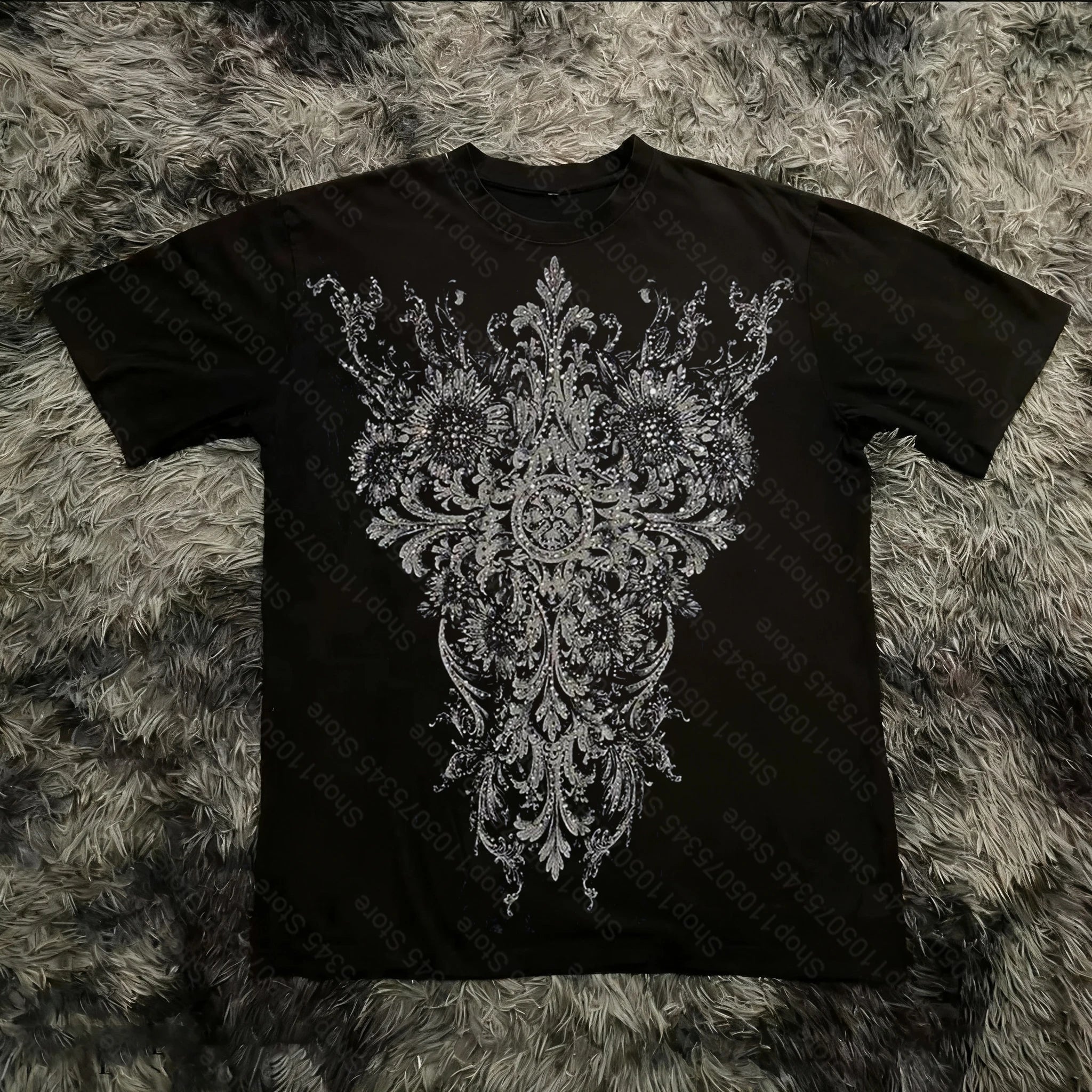 Cheap T-shirt Jerseys Retro Classic Gothic Style T-shirt Print Oversized Shirt High Street Shirts Gothic Round Neck Cotton Tops New Mens Women T Shirt