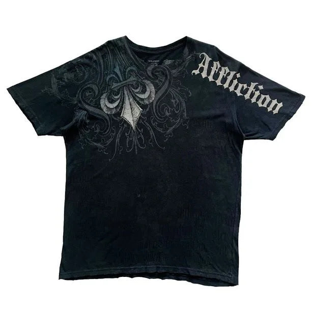 Cheap T-shirt Jerseys Y2K Affliction Graphic T Shirt Mens Large Grunge Wings New Fashion Style Couple Tops Pure Cotton Short Sleeves
