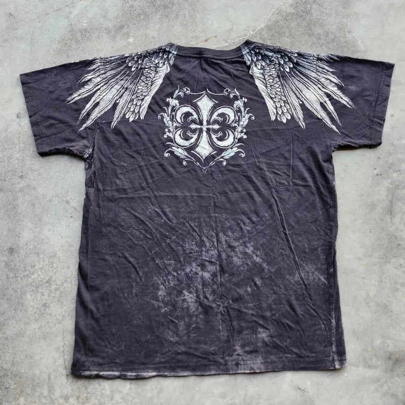 Cheap T-shirt Jerseys Y2K Harajuku New Fashion Geometric Casual Short-sleeved T-shirt Men Gothic Hip Hop Vintage Popular Couple Sports T-shirt Coats