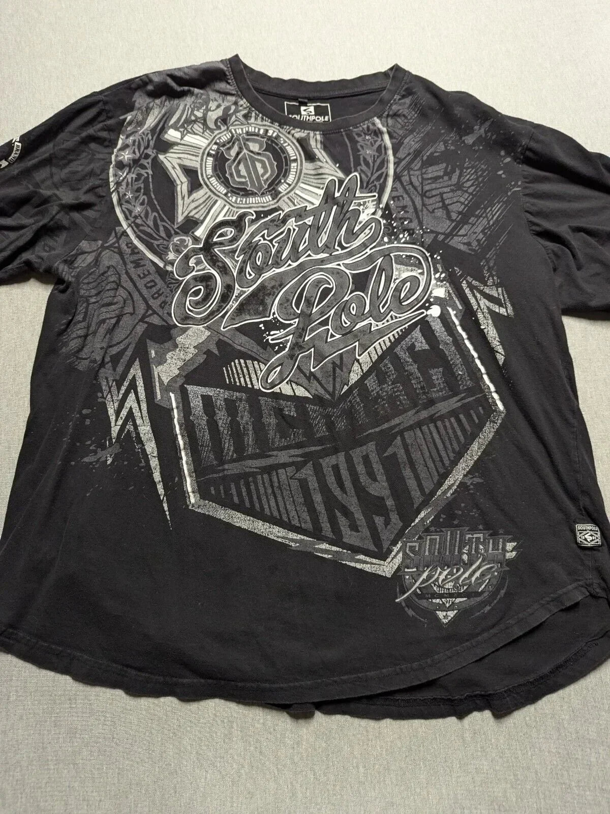 Cheap T-shirt Jerseys South pole High Street men Short Sleeve Y2K Graphic Print Oversized T Shirt Harajuku Gothic Round Neck Cotton Short Sleeve Tops