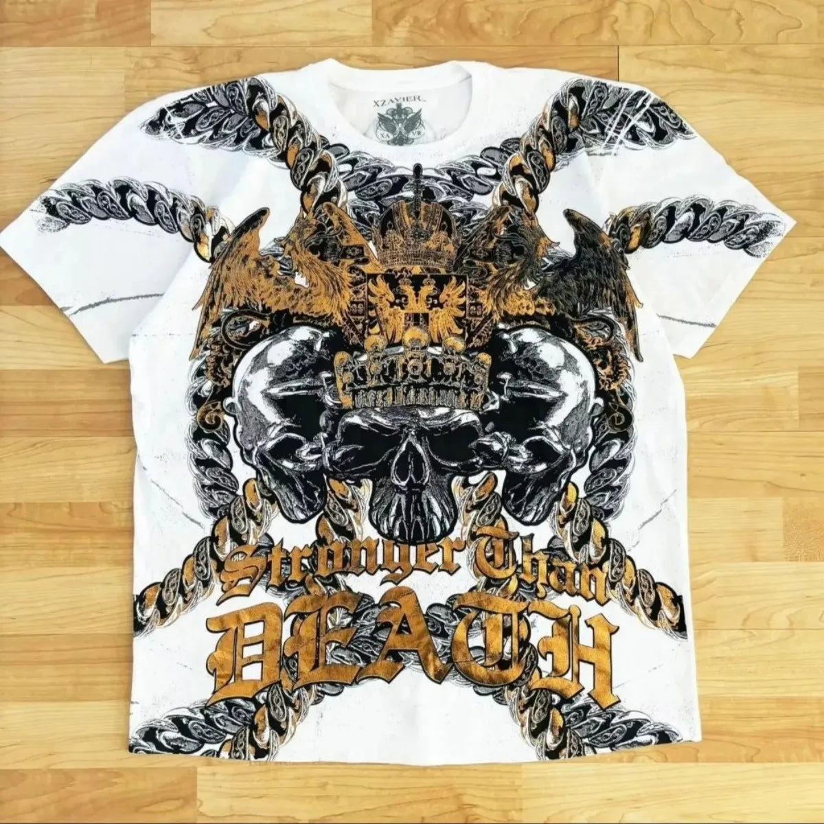 Cheap T-shirt Jerseys European and American men's summer Gothic skull letter print soft and breathable round neck T-shirt outdoor fashionable street t