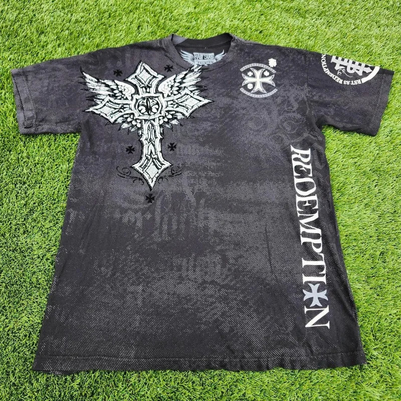 Cheap T-shirt Jerseys Y2K Harajuku New Fashion Geometric Casual Short-sleeved T-shirt Men Gothic Hip Hop Vintage Popular Couple Sports T-shirt Coats