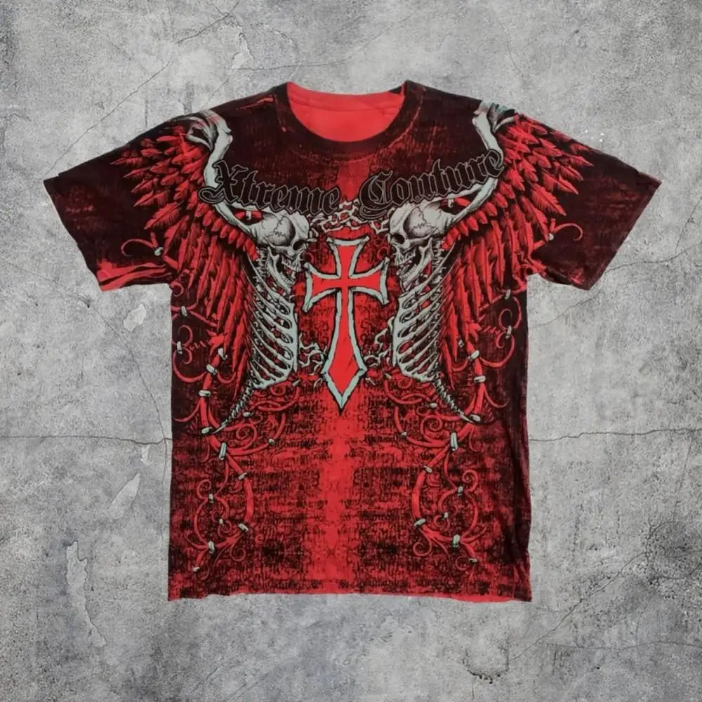 Cheap T-shirt Jerseys European and American men's summer fashion skull letter print comfortable and breathable round neck T-shirt outdoor street top