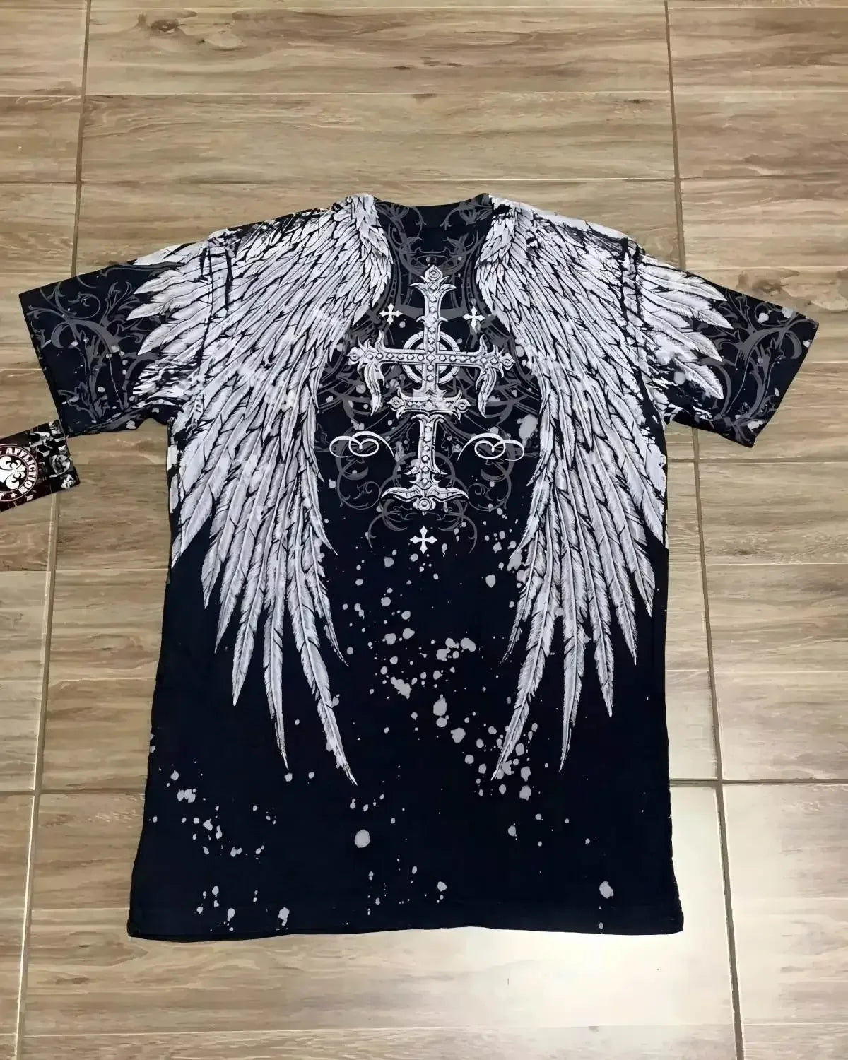Cheap T-shirt Jerseys 2000s affliction Graphic T-Shirt Mens Large Grunge Wings New Fashion Style Couple Tops Pure Cotton Shirt