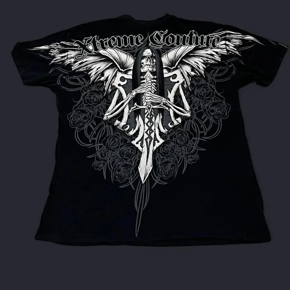 Cheap T-shirt Jerseys European and American men's summer fashion skull letter print comfortable and breathable round neck T-shirt outdoor street top