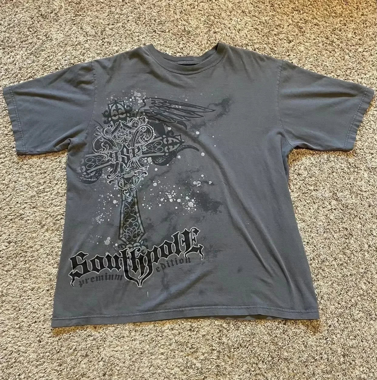 Cheap T-shirt Jerseys South pole High Street men Short Sleeve Y2K Graphic Print Oversized T Shirt Harajuku Gothic Round Neck Cotton Short Sleeve Tops