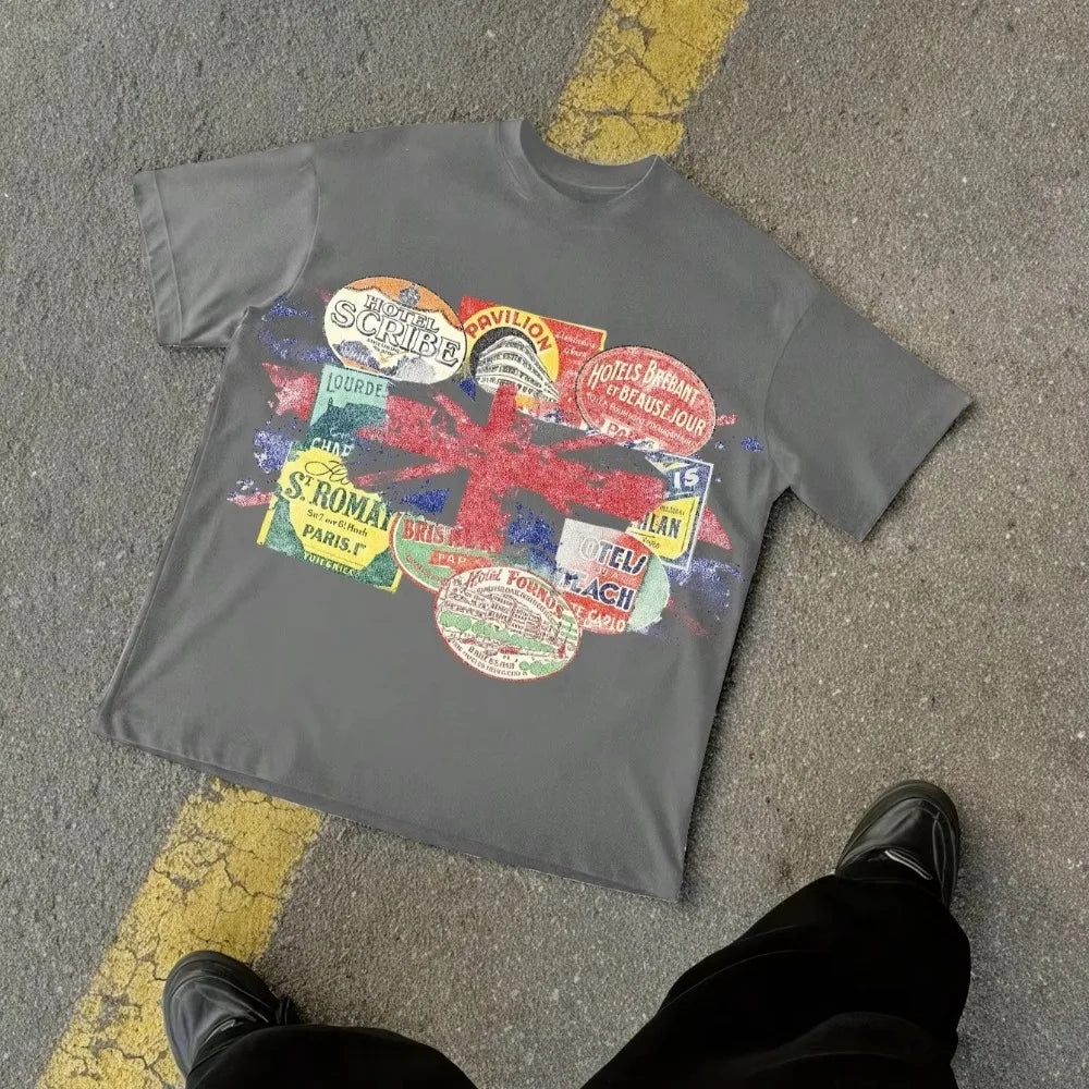 Cheap T-shirt Jerseys Vintage Y2K casual cotton short-sleeved crew neck T-shirt with a fun graphic for men and women. All-season cotton streetwear