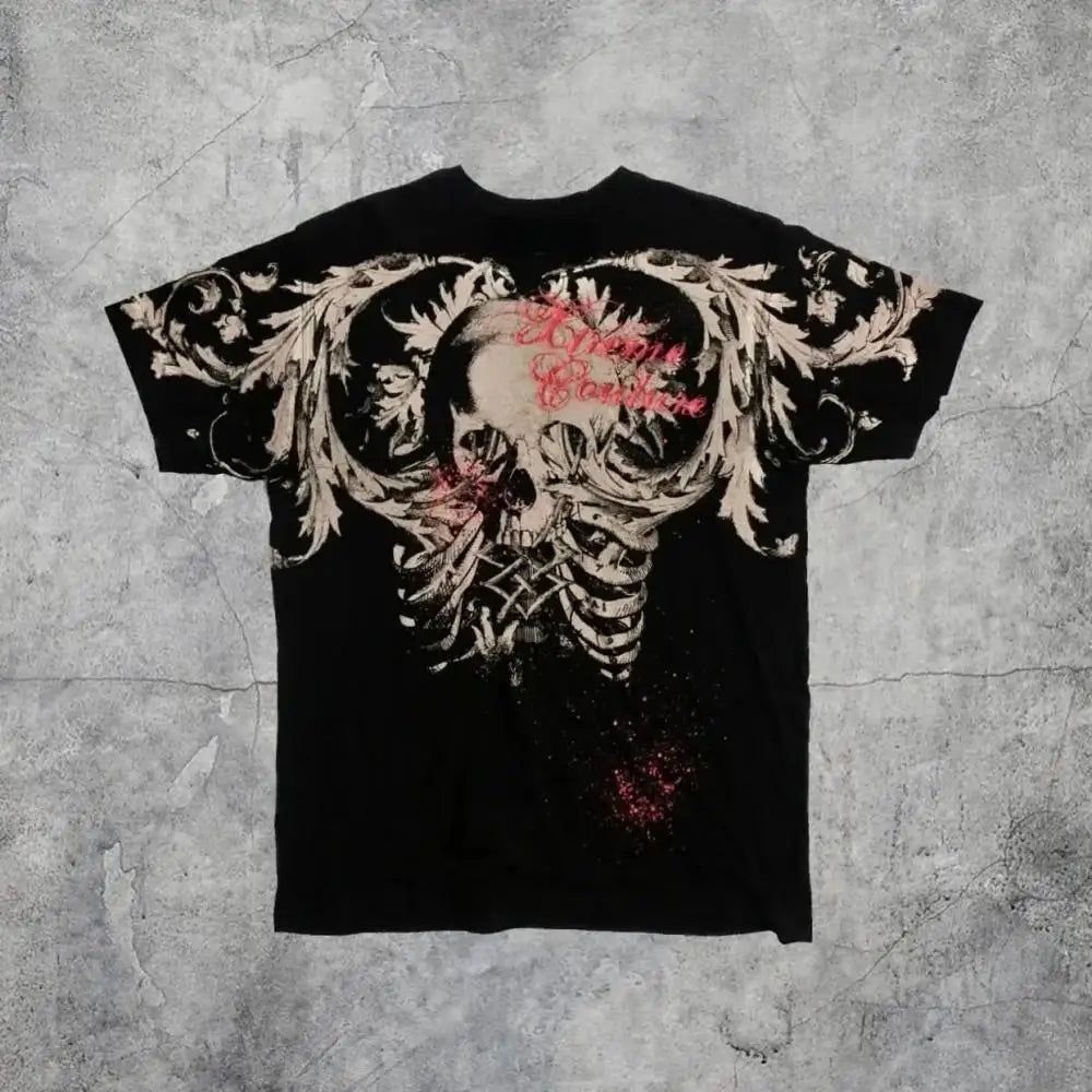 Cheap T-shirt Jerseys European and American men's summer fashion skull letter print comfortable and breathable round neck T-shirt outdoor street top