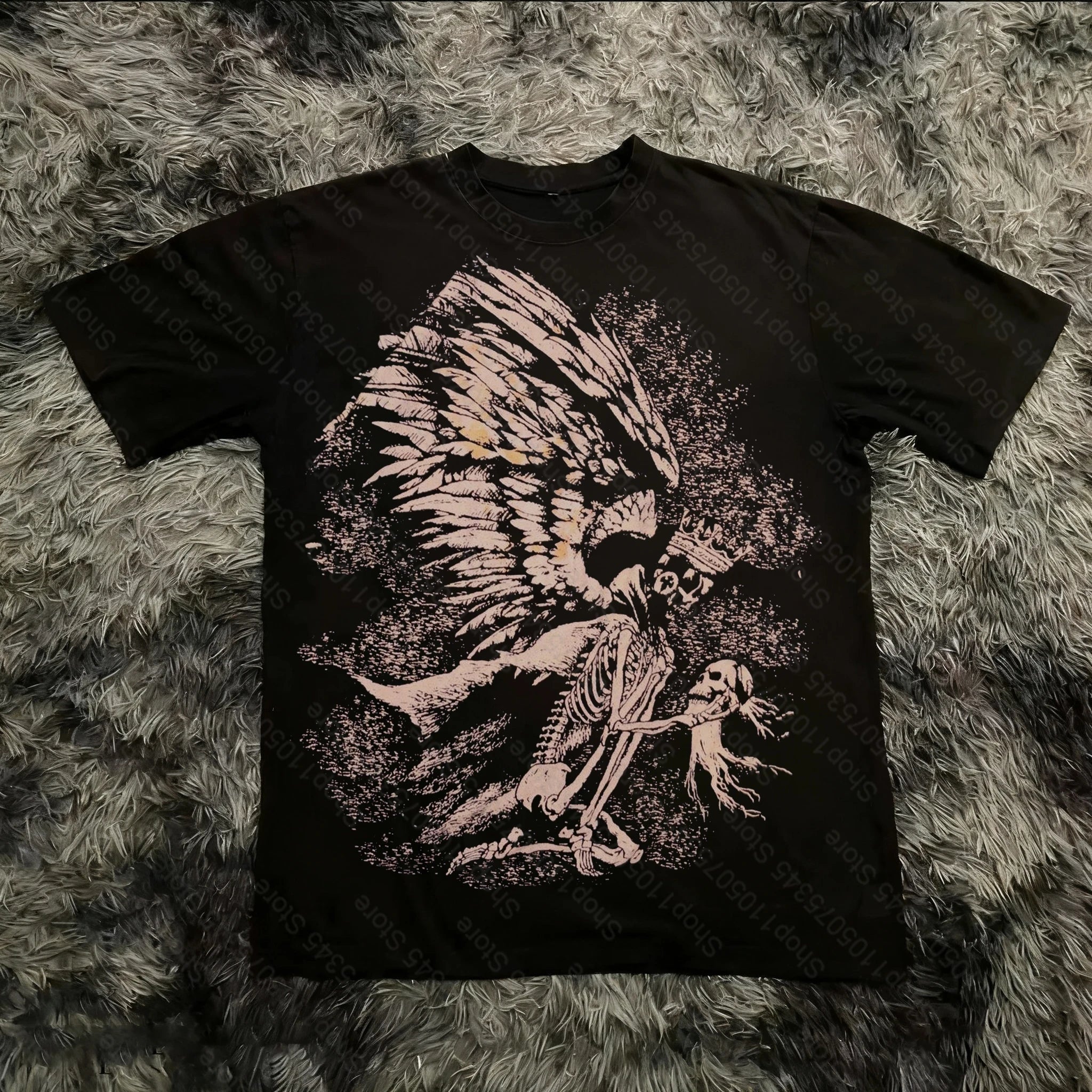 Cheap T-shirt Jerseys Retro Classic Gothic Style T-shirt Print Oversized Shirt High Street Shirts Gothic Round Neck Cotton Tops New Mens Women T Shirt