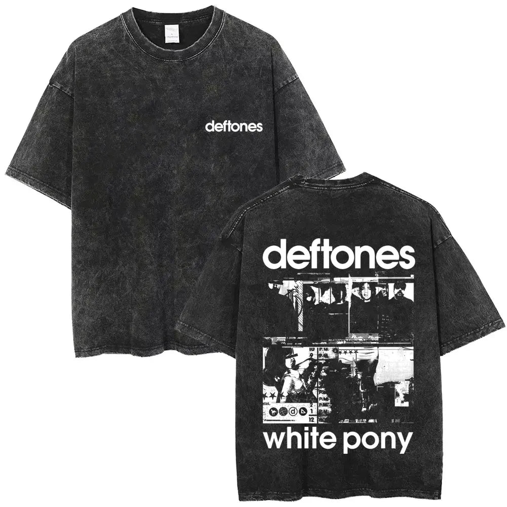 Cheap T-shirt Jerseys New Arrival Mens Clothes Tee Shirt Homme Washed Vintage Rock Band Deftones Private Music Graphic  Men Clothing New in Top & Tees