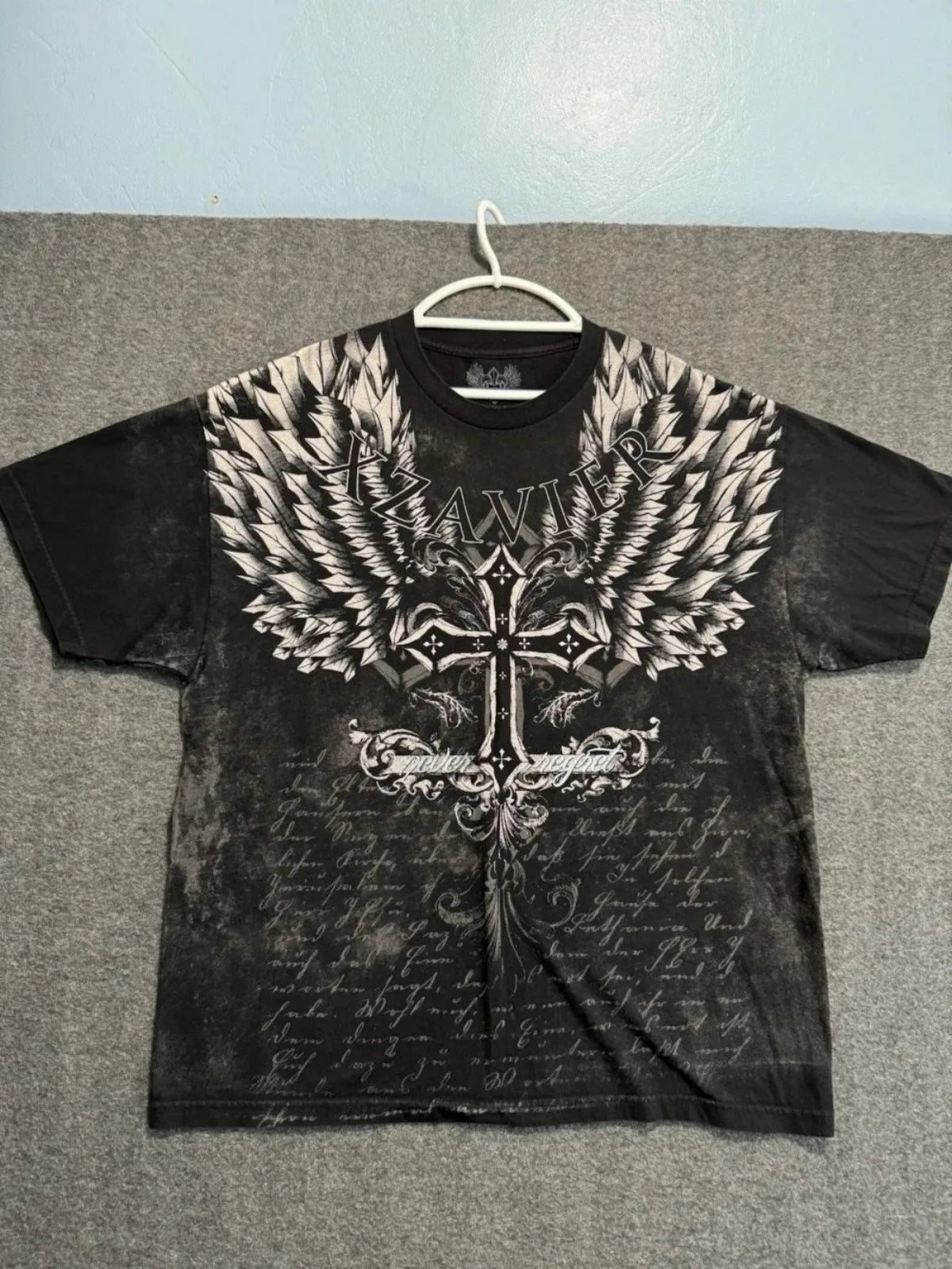 Cheap T-shirt Jerseys European and American men's summer Gothic skull letter print soft and breathable round neck T-shirt outdoor fashionable street t