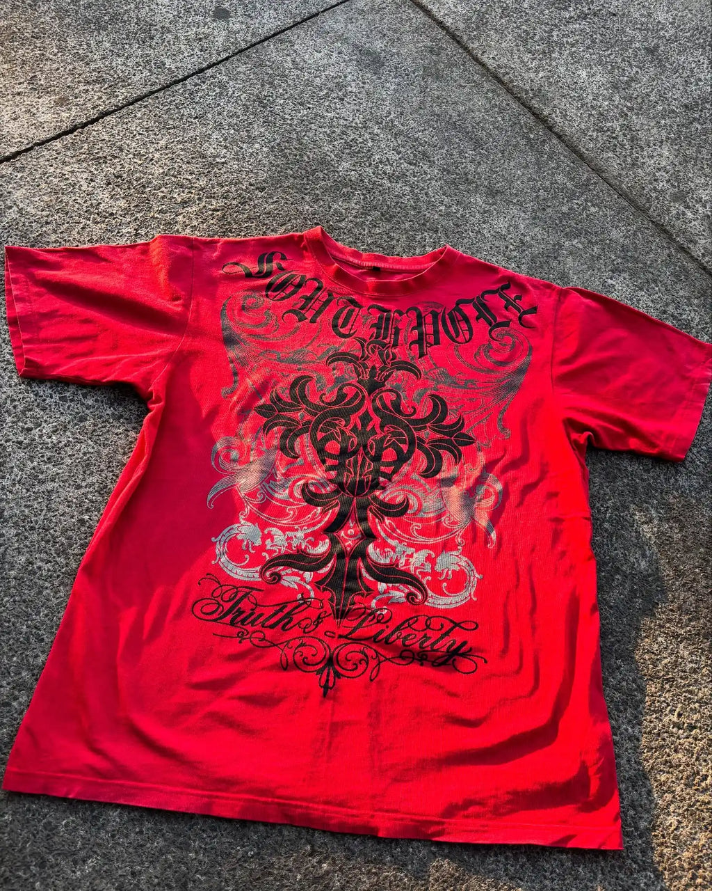 Cheap T-shirt Jerseys South pole High Street men Short Sleeve Y2K Graphic Print Oversized T Shirt Harajuku Gothic Round Neck Cotton Short Sleeve Tops