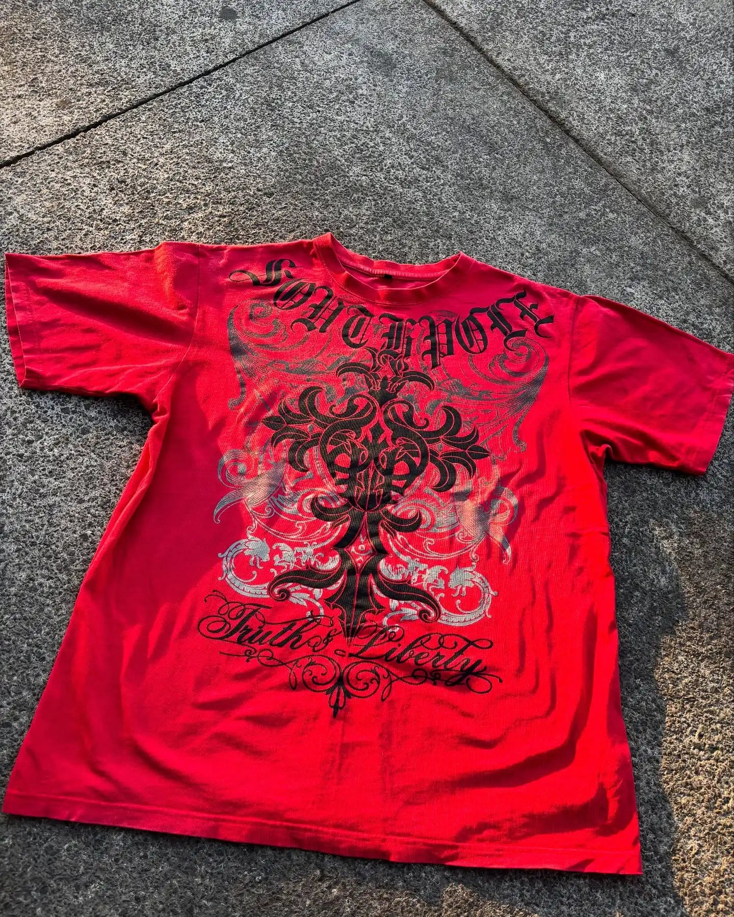 Cheap T-shirt Jerseys South pole High Street men Short Sleeve Y2K Graphic Print Oversized T Shirt Harajuku Gothic Round Neck Cotton Short Sleeve Tops