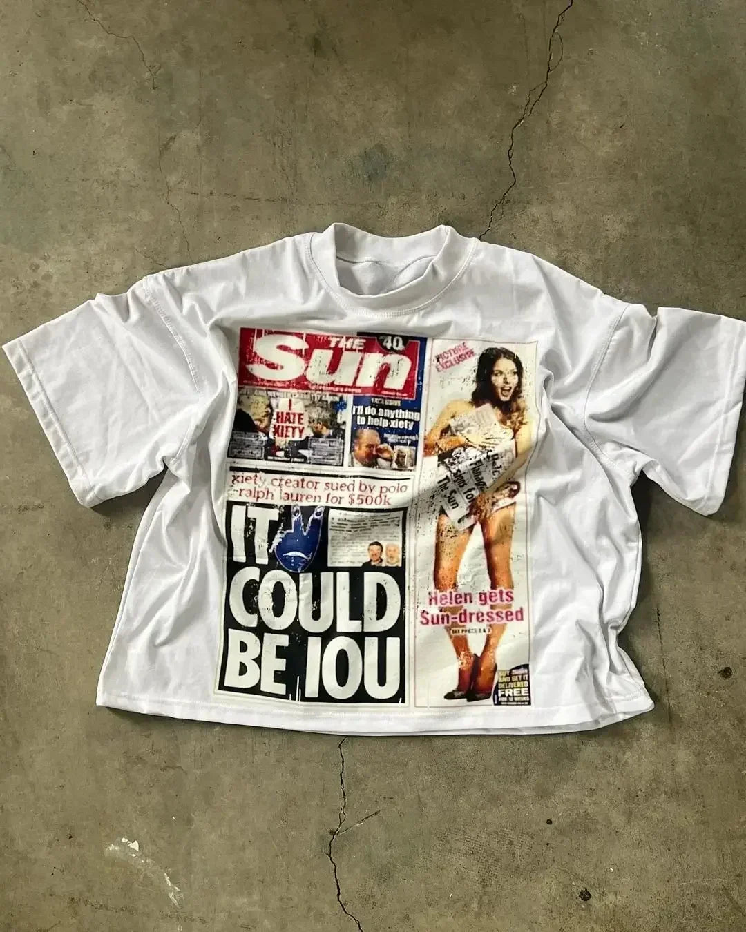 Cheap T-shirt Jerseys Harajuku American Newspaper Graphic T Shirts Y2k Tops Oversized T Shirt Couple Pro Choice Gothic Streetwear Vintage Men Clothing