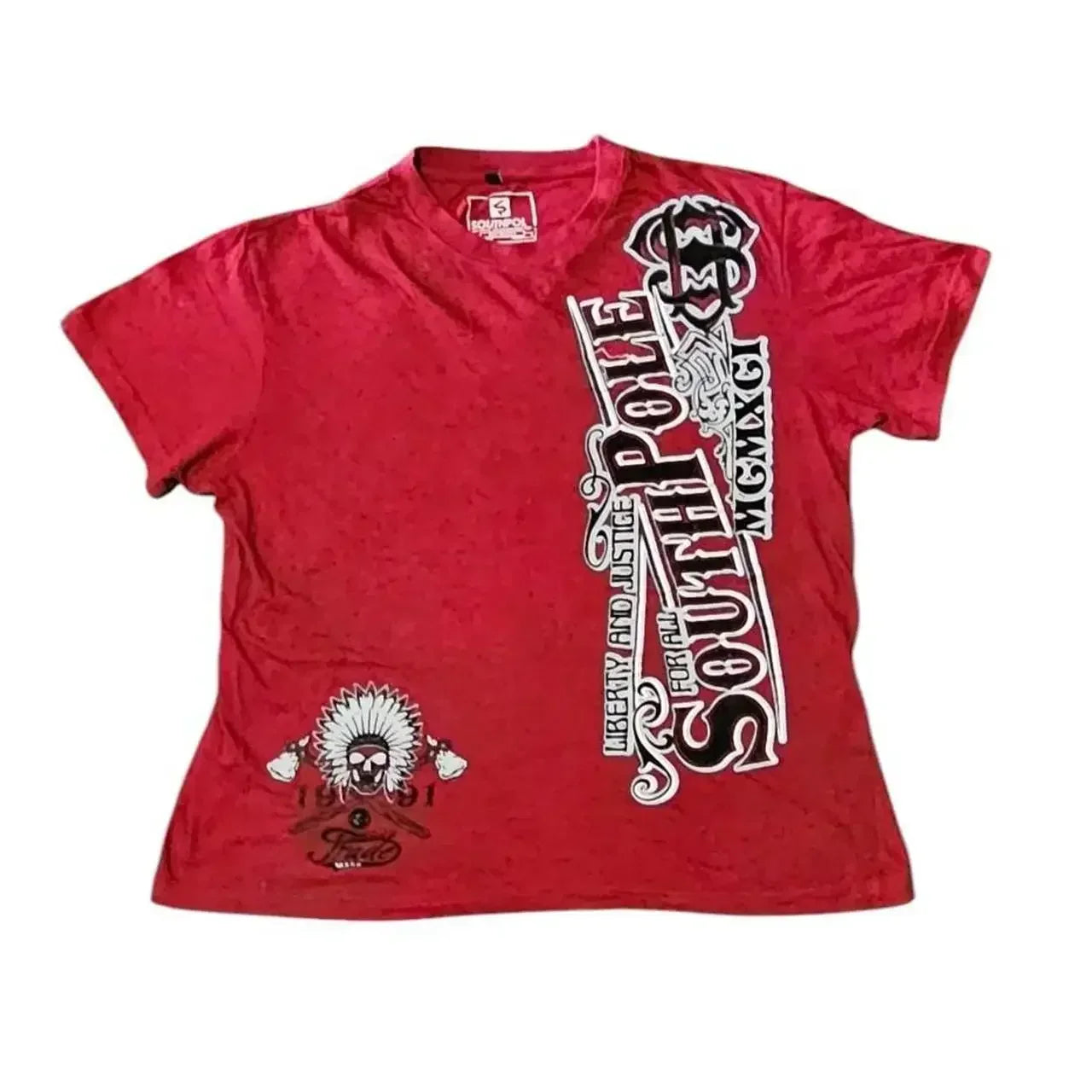 Cheap T-shirt Jerseys South pole High Street men Short Sleeve Y2K Graphic Print Oversized T Shirt Harajuku Gothic Round Neck Cotton Short Sleeve Tops