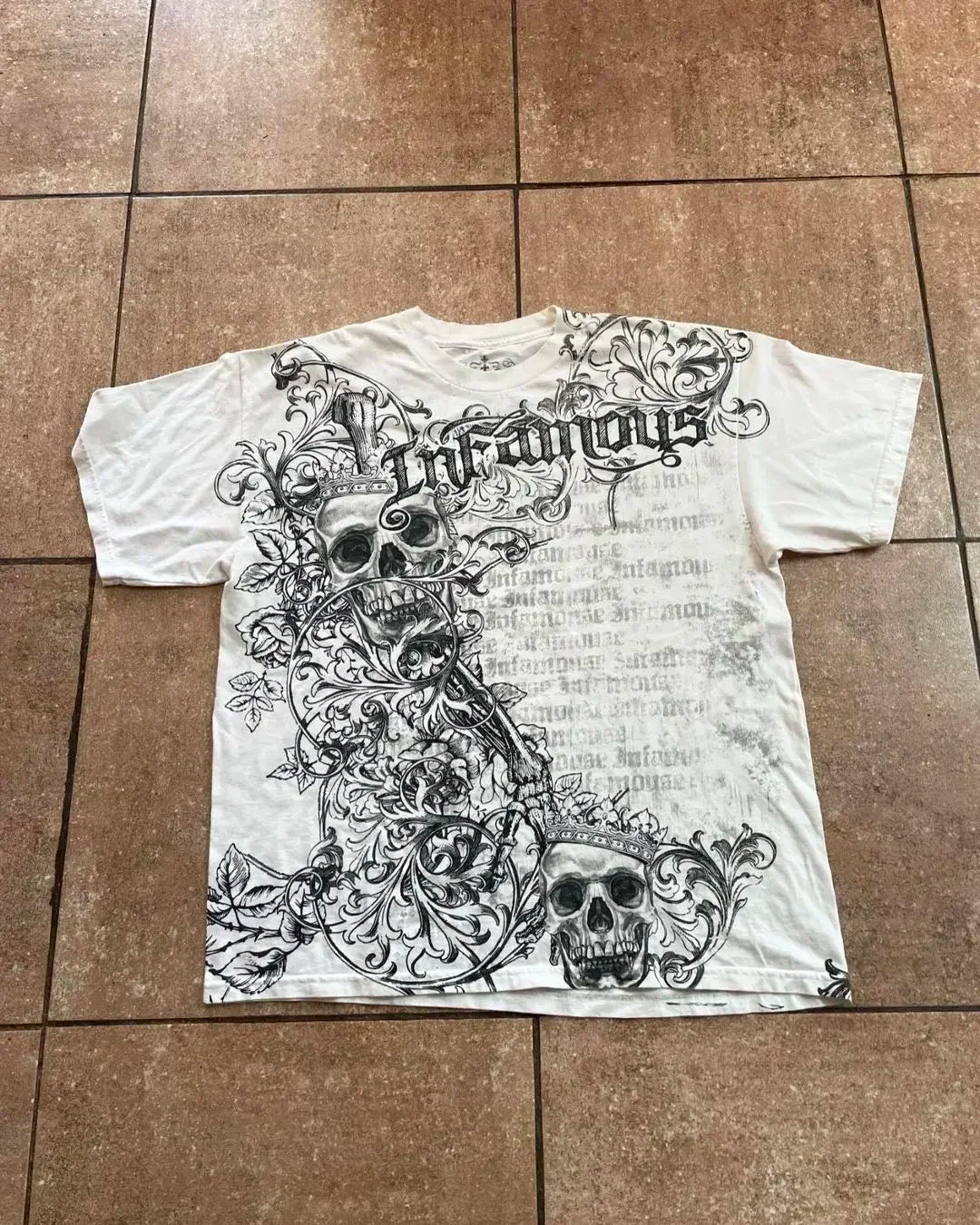 Cheap T-shirt Jerseys Y2K Affliction Graphic T Shirt Mens Large Grunge Wings New Fashion Style Couple Tops Pure Cotton Short Sleeves