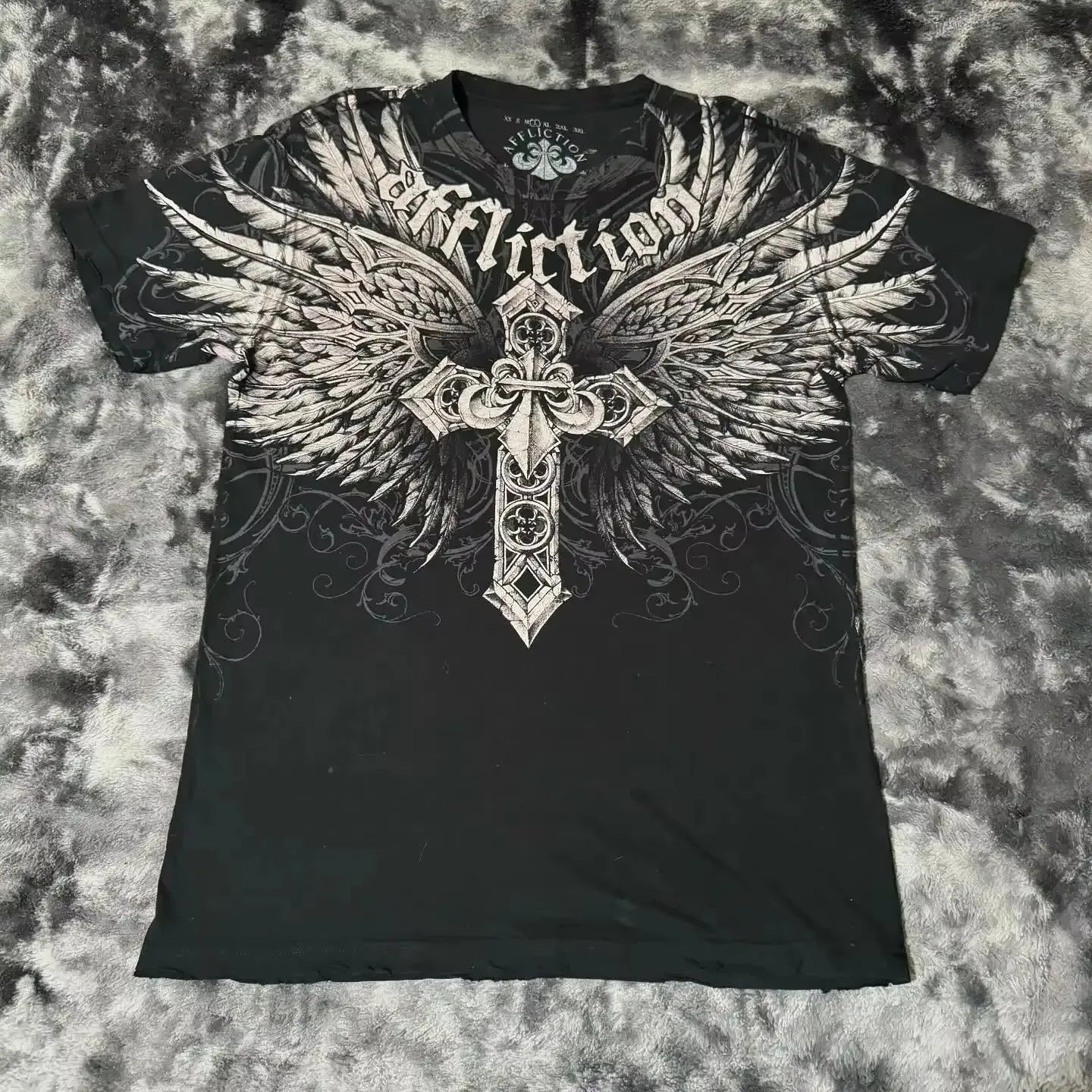 Cheap T-shirt Jerseys Affliction Short Sleeves Man Vintage Clothing Punk Hip Hop Graphic Print Oversized T shirt Round Neck Cotton Short Sleeve Tops