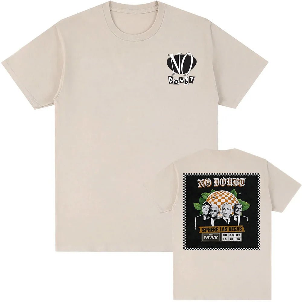 Cheap T-shirt Jerseys No Doubt SPHERE LAS VEGAS Tshirts Rock Band Graphic Printing T-shirt Short Sleeve Cotton Male Tees Unisex Streetwear Men T Shirt