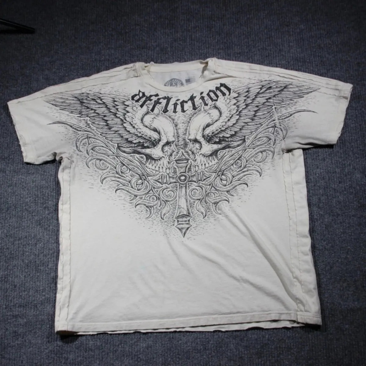 Cheap T-shirt Jerseys European and American men's summer Gothic skull letter print soft and breathable round neck T-shirt outdoor fashionable street t