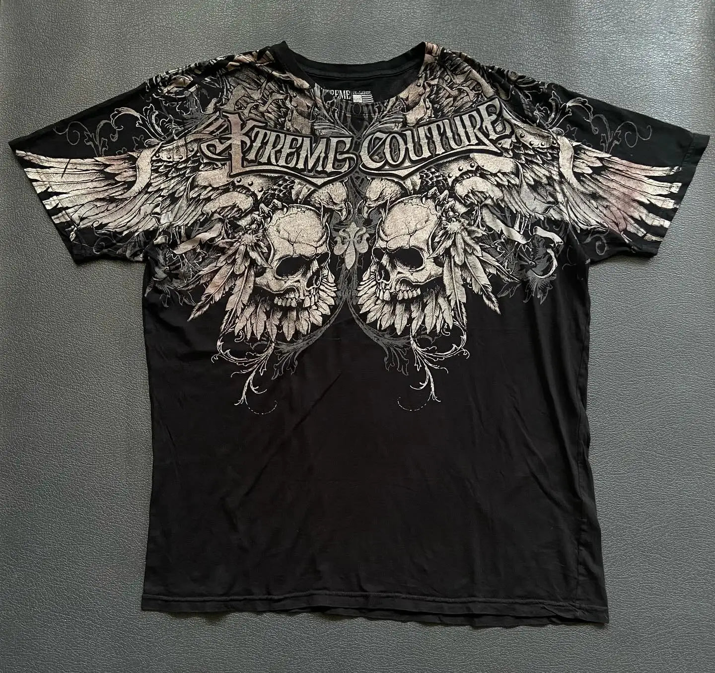 Cheap T-shirt Jerseys Xtreme Couture Short Sleeves Man Y2K Full Sleeve Skull Printing Retro Darkly Style T Shirts Fashion Pure Cotton Tops