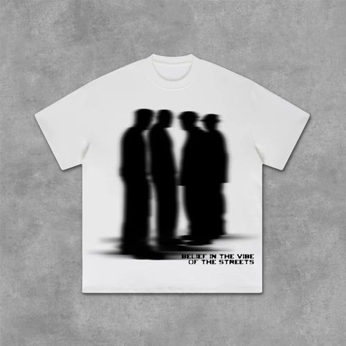 Cheap T-shirt Jerseys Street Atmosphere Virtual Shadow Characters Shadow Graphic Cotton T-Shirt Men Y2K Vintage Oversize Tshirt Streetwear Women Tops