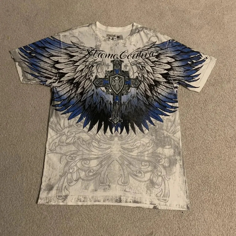 Cheap T-shirt Jerseys European and American men's summer fashion skull letter print comfortable and breathable round neck T-shirt outdoor street top