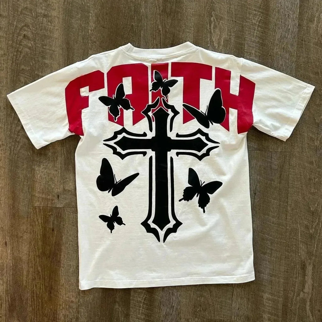 Cheap T-shirt Jerseys Men's fashion new breathable round neck T-shirt personalized graffiti print pattern outdoor casual top