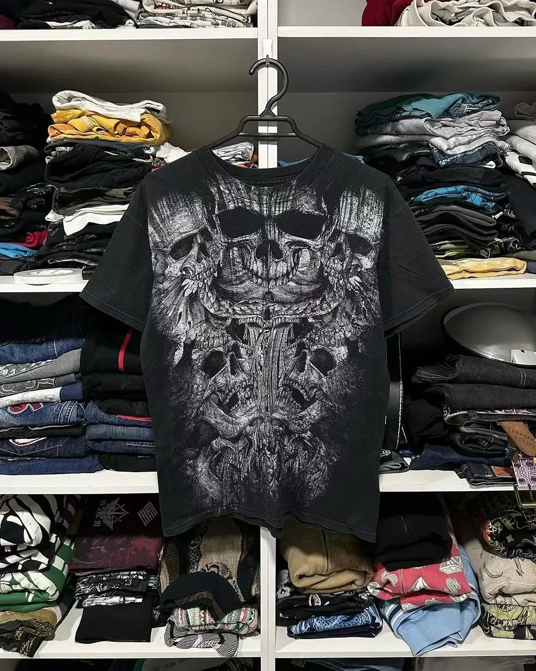 Cheap T-shirt Jerseys Affliction Short Sleeves Man Vintage Clothing Punk Hip Hop Graphic Print Oversized T shirt Round Neck Cotton Short Sleeve Tops