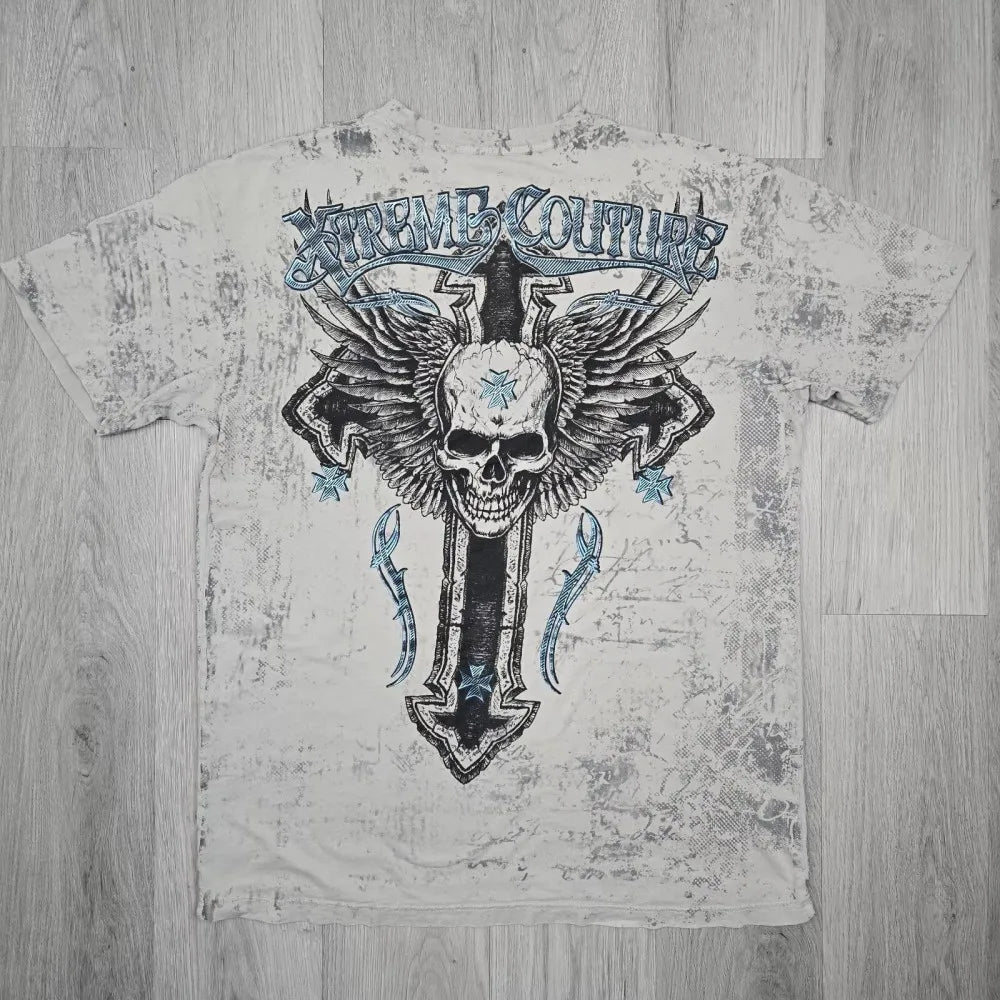 Cheap T-shirt Jerseys European and American men's summer fashion skull letter print comfortable and breathable round neck T-shirt outdoor street top