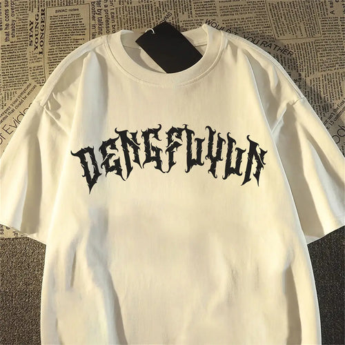 Cheap T-shirt Jerseys 2025 New pure cotton American retro skull print T-shirt with round neck and short sleeve women summer European and American tops