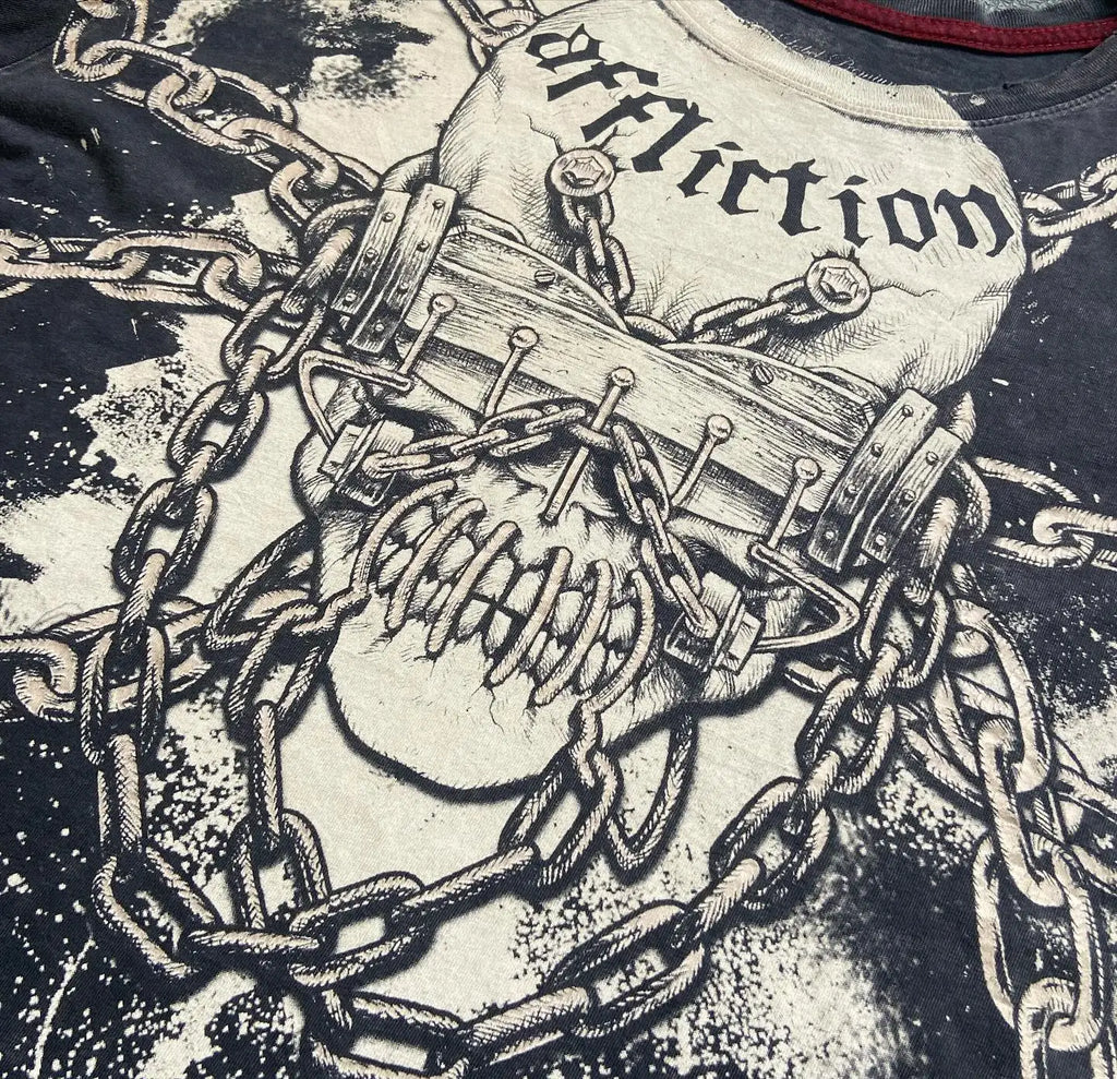 Cheap T-shirt Jerseys Affliction Short Sleeves Man Vintage Clothing Punk Hip Hop Graphic Print Oversized T shirt Round Neck Cotton Short Sleeve Tops