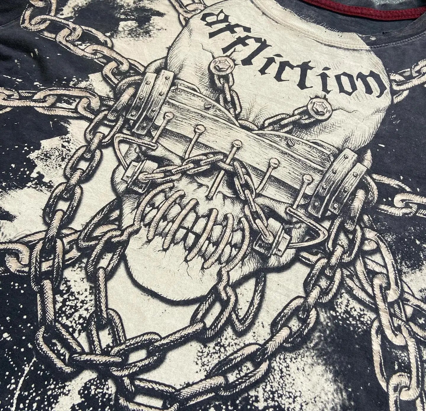Cheap T-shirt Jerseys Affliction Short Sleeves Man Vintage Clothing Punk Hip Hop Graphic Print Oversized T shirt Round Neck Cotton Short Sleeve Tops