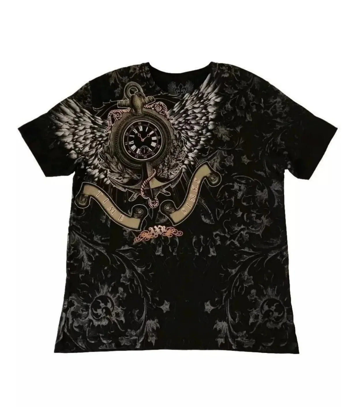 Cheap T-shirt Jerseys European and American men's summer Gothic skull letter print soft and breathable round neck T-shirt outdoor fashionable street t