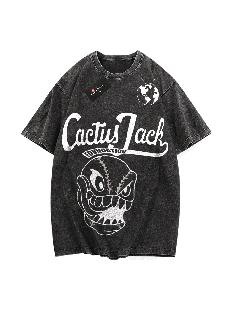 Cheap T-shirt Jerseys 100% Cotton Oversized T Shirt For Men Women HipHop Washed T Shirts cactus jack Short Sleeve Gift Tops look mom i can fly K39