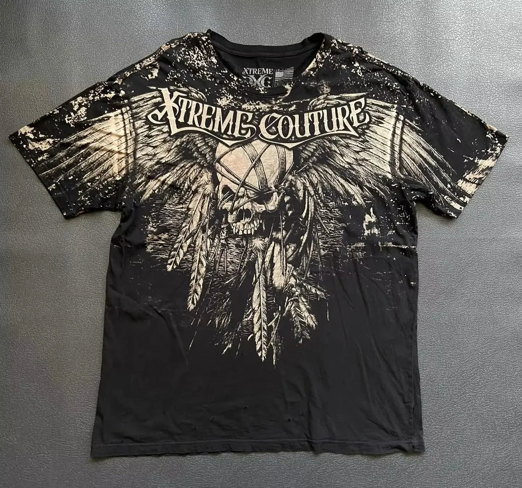 Cheap T-shirt Jerseys Retro Xtreme Angel Wing Men Yellow Short Sleeves Harajuku High Street American Fashion T-shirt Man Women Summer Tops