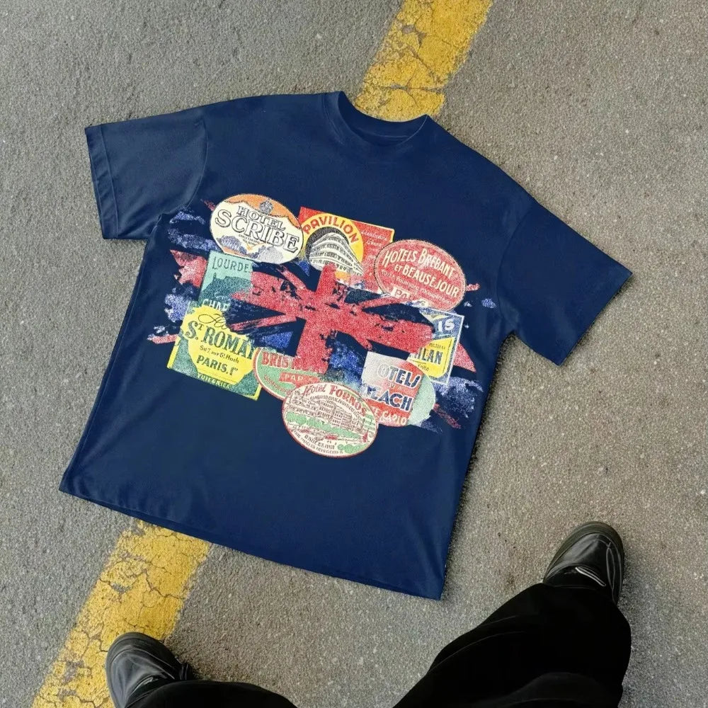 Cheap T-shirt Jerseys Vintage Y2K casual cotton short-sleeved crew neck T-shirt with a fun graphic for men and women. All-season cotton streetwear