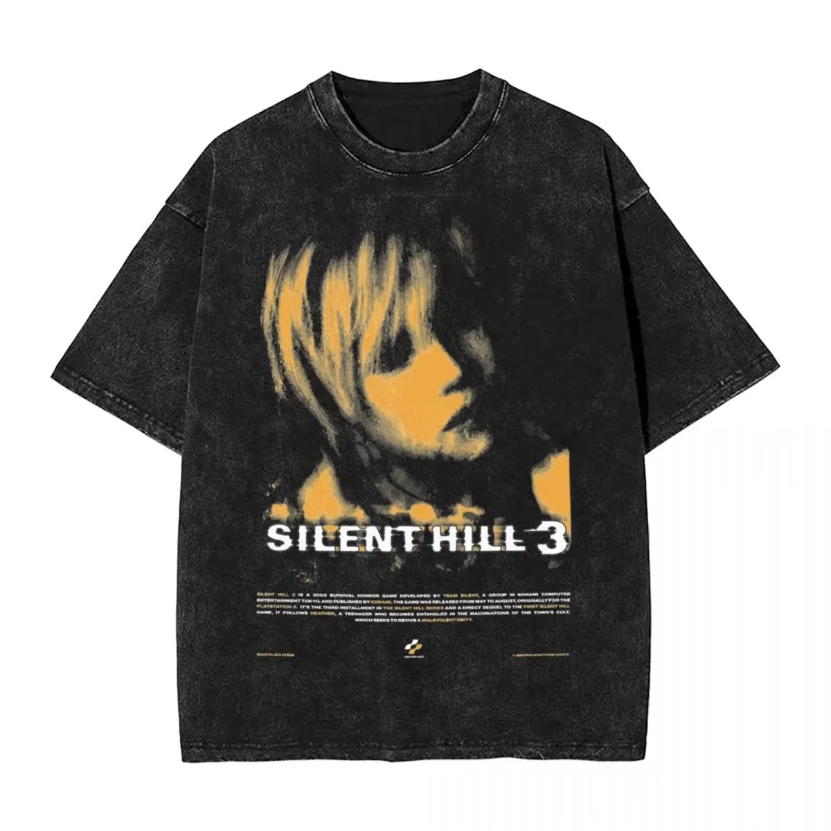 Cheap T-shirt Jerseys Washed T Shirts Horror Silent Hill Heavens Night Hip Hop T-Shirt Street  Streetwear Short Sleeve Printed Tops Tees Men Women