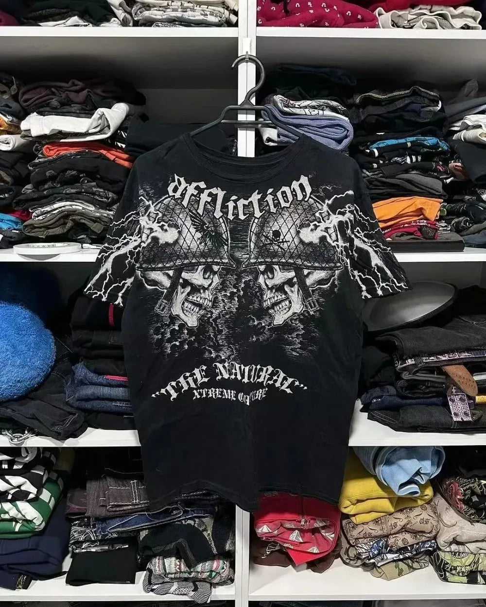 Cheap T-shirt Jerseys Summer Men's Breathable Round Neck T-shirt Y2K Retro Clothing Punk Hip Hop Pattern Printed Outdoor Fashion Top