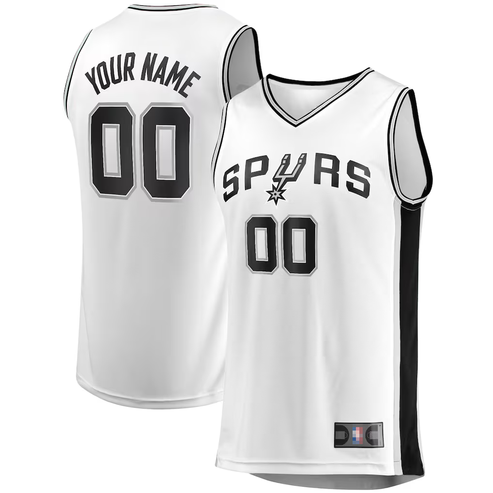 tocy SA.Spurs Fanatics White Fast Break Custom Replica Jerseys - Association Edition