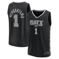 tocy SA.Spurs #1 Victor Wembanyama Fanatics Black Fast Break Player Jerseys - Statement Edition