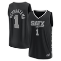 tocy SA.Spurs #1 Victor Wembanyama Fanatics Black Fast Break Replica Player Jerseys - Statement Edition