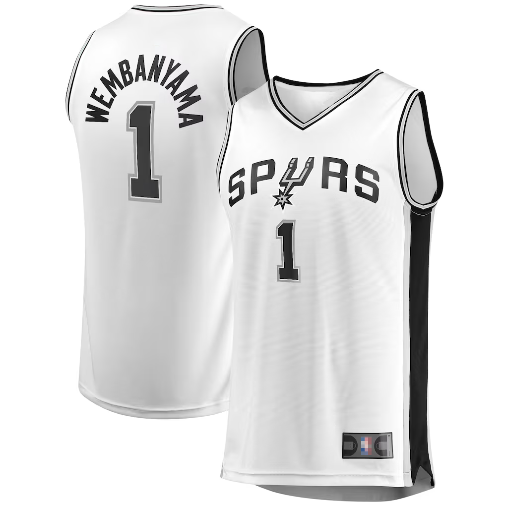 tocy SA.Spurs #1 Victor Wembanyama Fanatics White Fast Break Player Jerseys - Association Edition