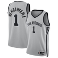 tocy SA.Spurs #1 Victor Wembanyama Silver Swingman Jerseys - Statement Edition