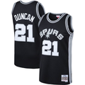 tocy SA.Spurs #21 Tim Duncan Mitchell & Ness Black 1998-1999 Big & Tall Hardwood Classics Swingman Jerseys