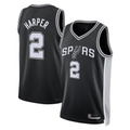tocy SA.Spurs #2Dylan Harper Black 2025 NBA Draft First Round Pick Swingman Jerseys - Icon Edition