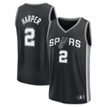 tocy SA.Spurs #2 Dylan Harper Fanatics Black 2025 NBA Draft First Round Pick Fast Break Replica Jerseys - Icon Edition