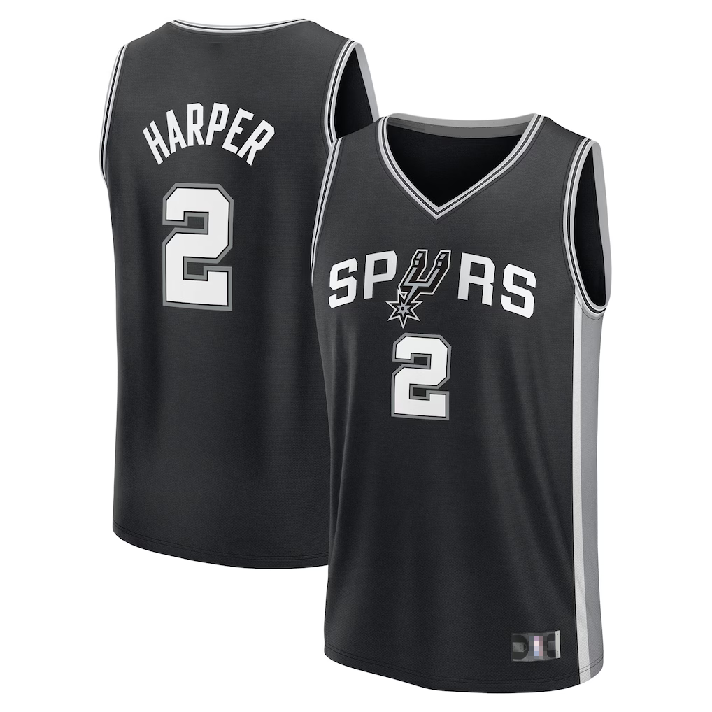 tocy SA.Spurs #2 Dylan Harper Fanatics Black Fast Break Jerseys - Icon Edition